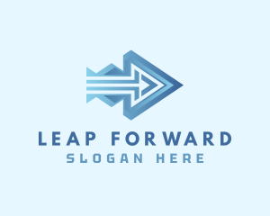 Blue Forwarding Arrow logo design