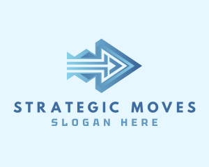 Blue Forwarding Arrow logo design