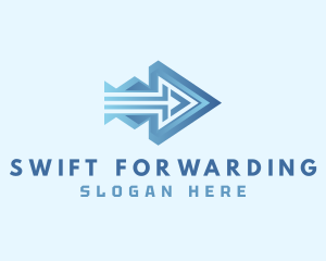 Blue Forwarding Arrow logo design