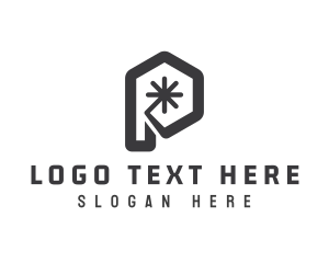 Black Hexagon - Modern Hexagon P logo design