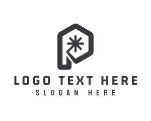 Steel Bar - Modern Hexagon P logo design