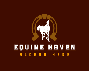 Horseshoe Stable Horse logo design