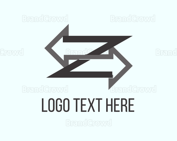 Gray Arrows Letter Z Logo