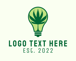 Lamp - Cannabis Light Bulb logo design