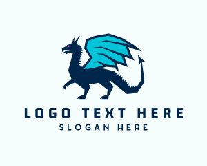 Mythical Creature - Medieval Mythical Dragon logo design