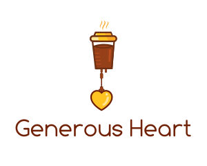 Coffee IV Drip Heart logo design