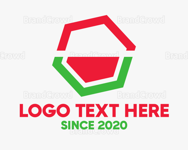 Minimalist Watermelon Hexagon Logo