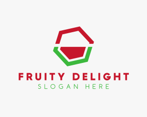 Fruity - Minimalist Watermelon Hexagon logo design