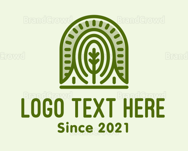 Green Natural Tree Park Logo