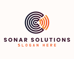 Sonar - WiFi Radar Letter C logo design