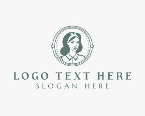 Portrait - Woman Hairstylist Portrait logo design