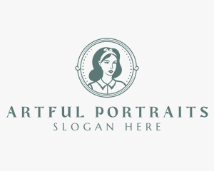 Portrait - Woman Hairstylist Portrait logo design