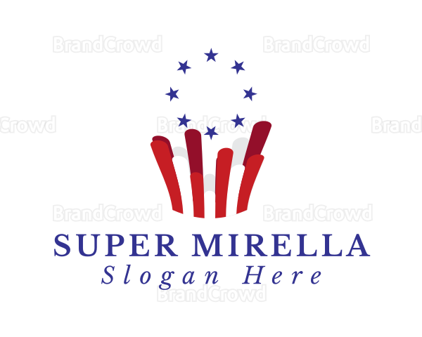 American Flag Surfer Logo