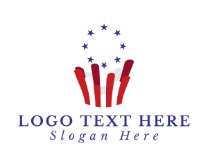Usa - American Flag Surfer logo design