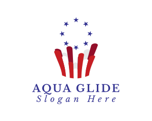 Paddleboard - American Flag Surfer logo design