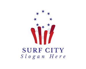 American Flag Surfer logo design