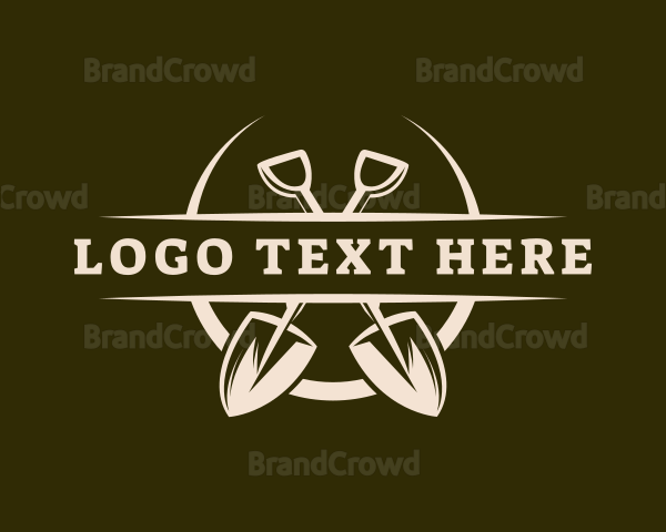 Farm Landscaping Shovel Logo