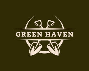 Farm Landscaping Shovel logo design