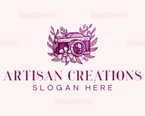 Floral Camera Photography Logo