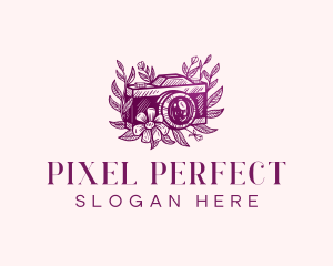 Floral Camera Photography logo design