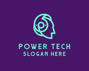 Human - Neon Fluorescent Music DJ logo design