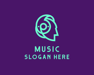 Neon Fluorescent Music DJ logo design