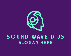 Dj - Neon Fluorescent Music DJ logo design