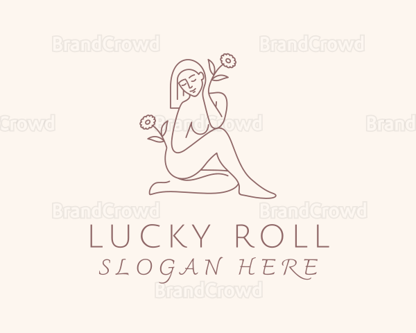 Flower Sexy Woman Nude Logo