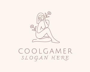 Sexual - Flower Sexy Woman Nude logo design