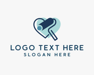 Heart - Heart Paint Roller Handyman logo design