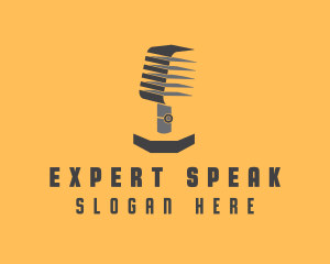 Lecture - Simple Retro Microphone logo design