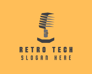 Simple Retro Microphone logo design