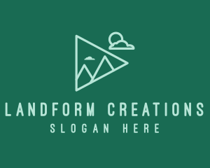 Landform - Mountain Media Play logo design