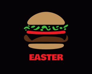Eat - Fast Food Hamburger logo design