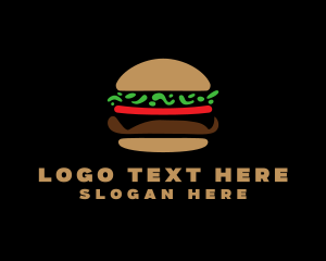 Burger Patty - Fast Food Hamburger logo design