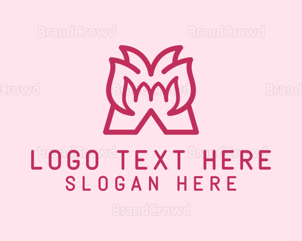 Floral Bloom Letter M Logo