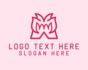 Massage - Floral Bloom Letter M logo design