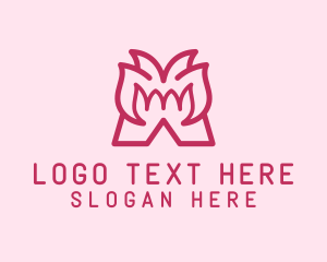 Therapy - Floral Bloom Letter M logo design