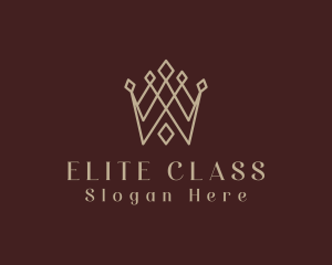 First Class - Diamond Crown Letter W logo design
