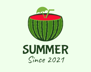 Sliced Watermelon Drink logo design