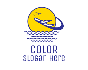 Airliner - Sun Ocean Airplane logo design