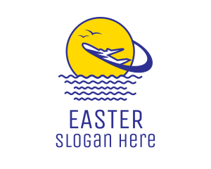 Pilot - Sun Ocean Airplane logo design