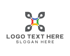 Fidget - Drone Media Letter X logo design