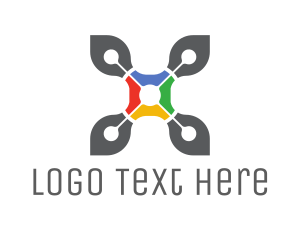 Google - Drone Media Letter X logo design