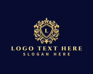 Flourish Decorative Shield logo design