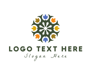 Stained Glass - Floral Mosaic Mandala logo design