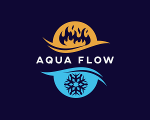 Flow - Ice Fire Cooling System logo design