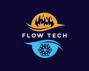 Flow - Ice Fire Cooling System logo design