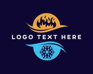 Heat - Ice Fire Cooling System logo design