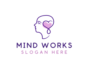 Mental Health Heart Therapy logo design